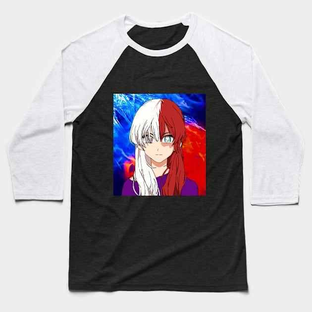 Todoroki genderbend Baseball T-Shirt by ChaoticDuckyBoiDraws